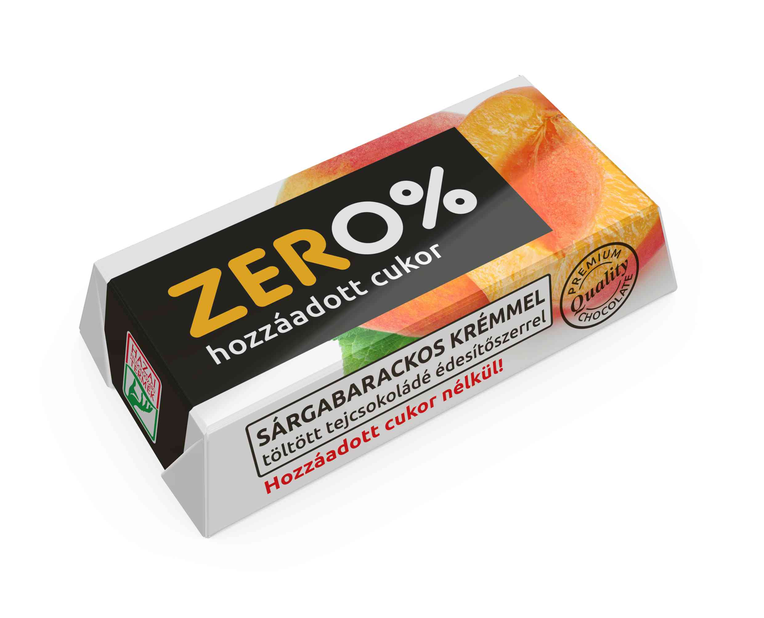 Szerencsi ZERO sárgabarack ízű krémmel töltött tejcsokoládé édesítőszerrel 21g